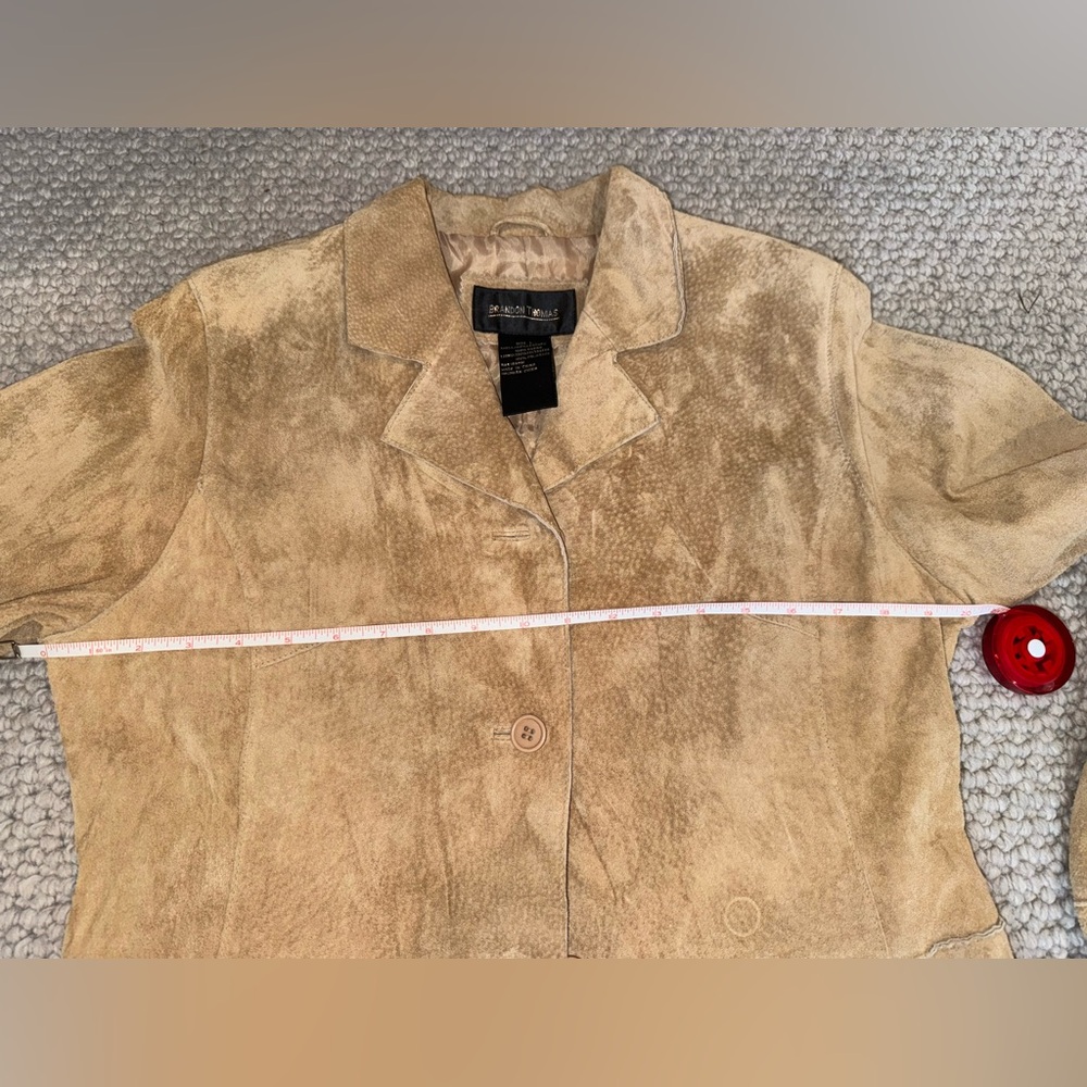 Brandon Thomas Light Brown Suede Blazer - Picture 4 of 7